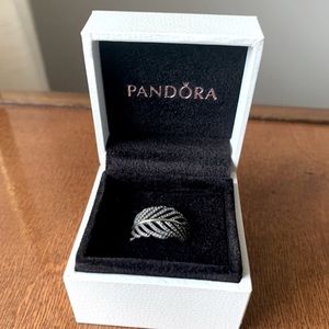 Sterling Sliver Pandora Leaf Ring